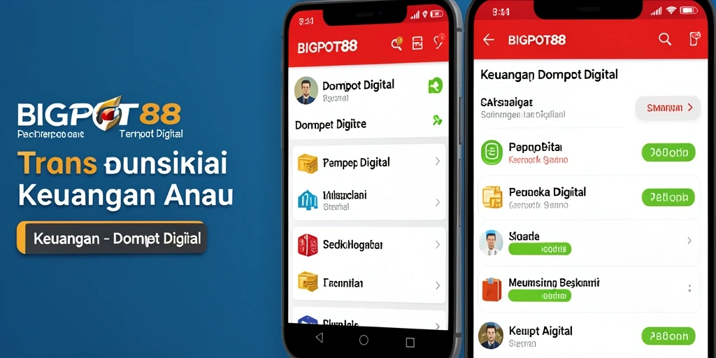 Tampilan antarmuka utama aplikasi Dompet Digital BIGPOT88 yang modern dan intuitif.
