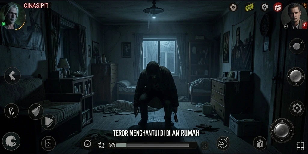 Screenshot CINASIPIT yang menampilkan suasana mencekam di dalam rumah.