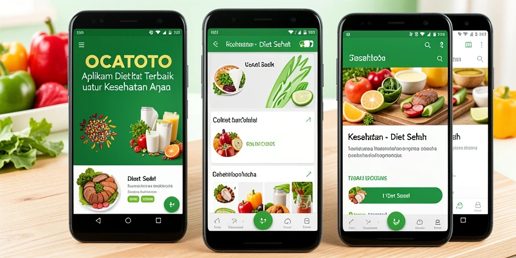 Antarmuka OCATOTO dengan fitur Diet Sehat yang menarik dan informatif.