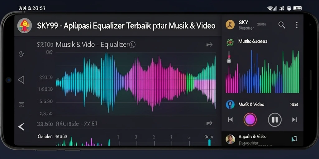 Tampilan antarmuka SKY99 dengan fitur Equalizer yang menarik.