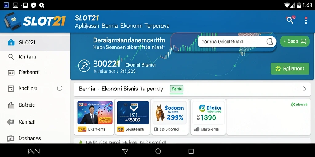 Antarmuka pengguna SLOT21 menampilkan berita ekonomi dengan jelas dan menarik.